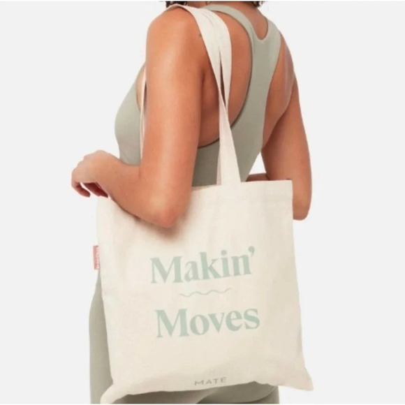 Mate The Label Women’s Makin Moves Canvas Tote Bag NWT - Picture 1 of 5